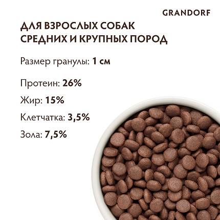GRANDORF DOG Lamb&Turkey MED&MAXI (ягнёнок с индейкой для собак средних и крупных пород)  10 кг.